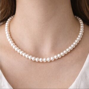 Freshwater Cultured Pearl Necklace 8-9mm Genuine Handpicked Pearls 18” Luxury